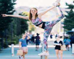 She took gymnastic lessons and often shares her flexibility skills on Instagram.
